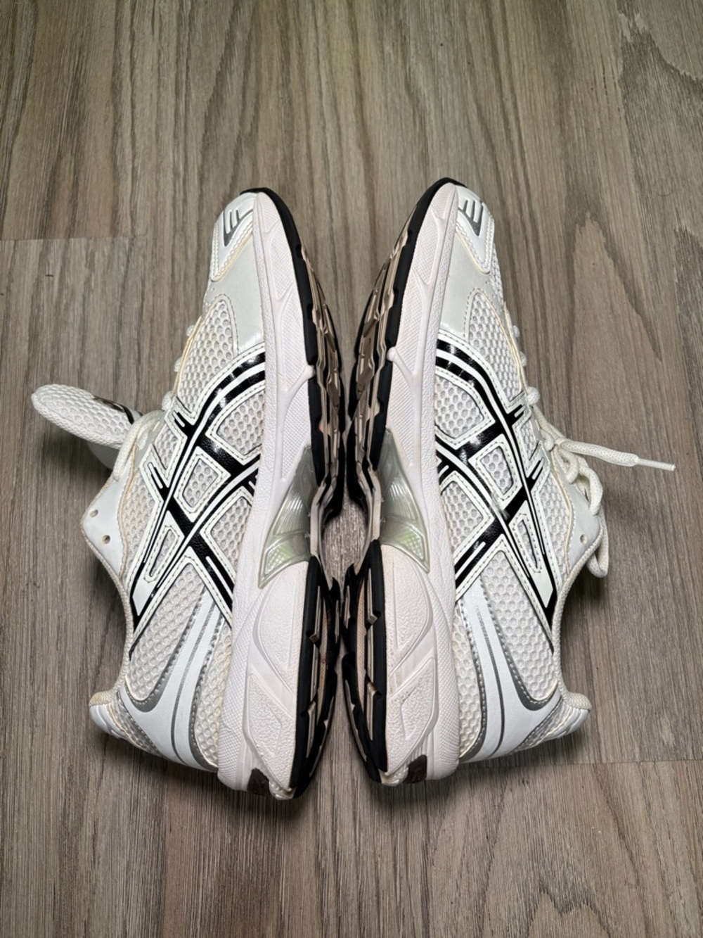 Asics White and Black Mesh Athletic Sneakers - Picture 6 of 7